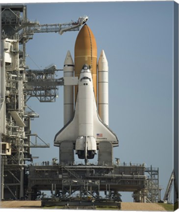 Framed Space Shuttle Discovery Sits Ready on the Launch Pad at Kennedy Space Center Print