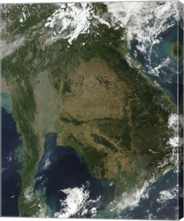 Framed Satellite view of Indochina Print