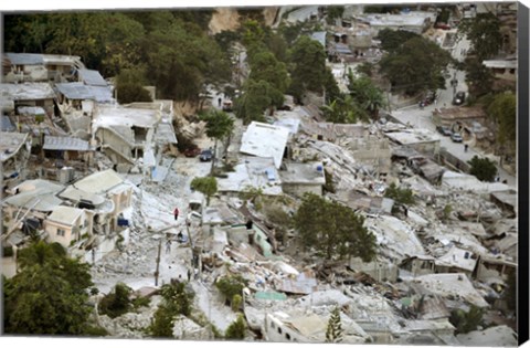 Framed View of Port-au-Prince, Haiti, after a Magnitude 7 Earthquake Hit the Country Print