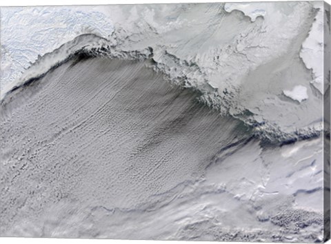 Framed Sea ice and Cloud Streets in the Bering Sea Print