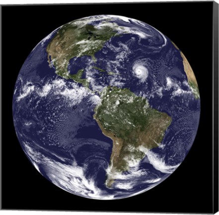 Framed Full Earth Showing North America and South America Print