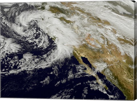 Framed Series of Strong Storms with Fierce Winds and Heavy Rains Hit California Print