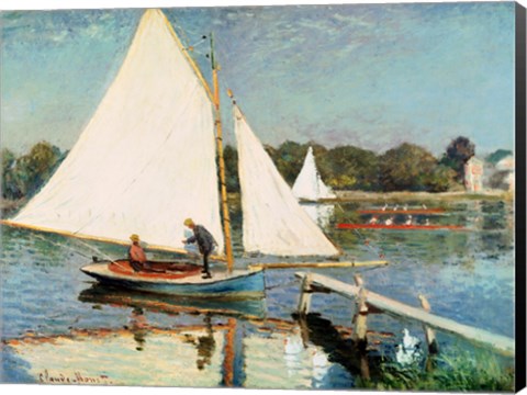 Framed Sailing at Argenteuil, c.1874 Print