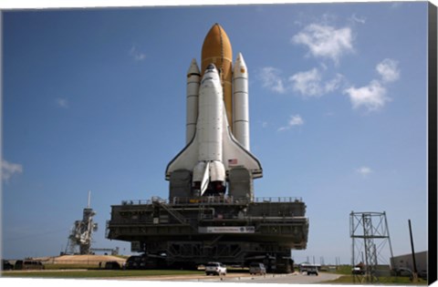 Framed Space Shuttle Discovery makes its way to the launch pad at Kennedy Space Center Print