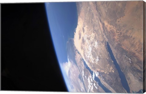 Framed High Oblique Scene looking toward the Sinai Peninsula and the Mediterranean Sea Print