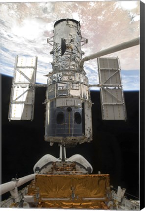 Framed Hubble Space Telescope is Released from the Cargo Bay of Space Shuttle Atlantis Print