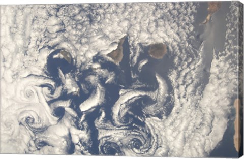 Framed Cloud Vortices in the area of the Canary Islands in the North Atlantic Ocean Print