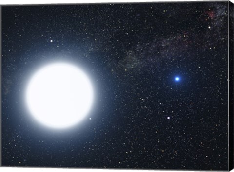 Framed Artist&#39;s Concept Showing the Binary star System of Sirius A and Sirius B Print