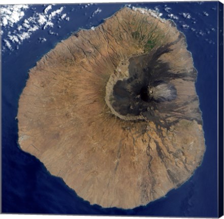 Framed Satellite View of Mount Fogo Print