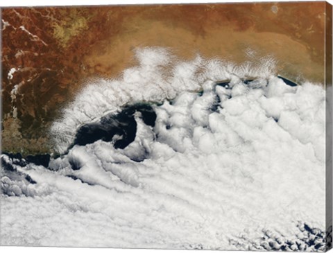 Framed Unusual Cloud Formations Crowd the Coastline of Australia Print