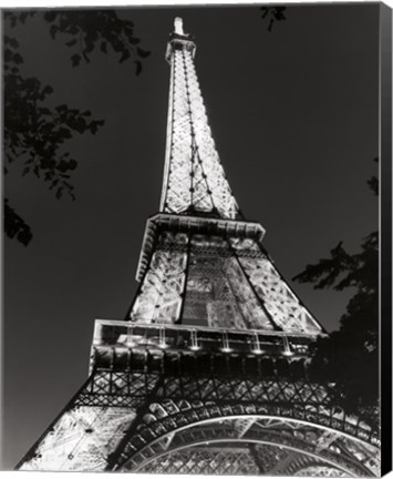 Framed Eiffel Tower at Night Print