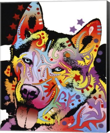 Framed Siberian Husky 1 Print