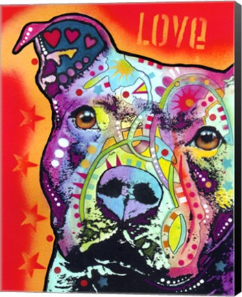 Framed Thoughtful Pitbull 2 Print