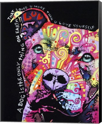 Framed Thoughtful Pit Bull 1 Print