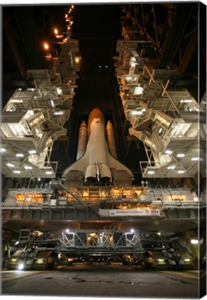 Framed Space Shuttle Endeavour Inside the Vehicle Assembly Building at Kennedy Space Center Print