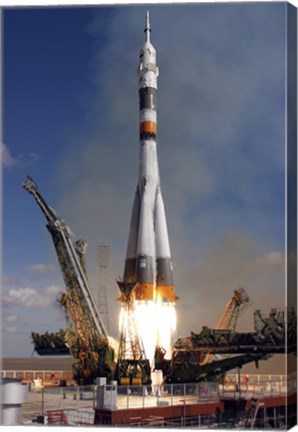 Framed Soyuz TMA-13 Spacecraft Launches from the Baikonur Cosmodrome in Kazakhstan Print