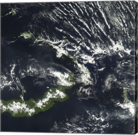 Framed Rabaul Volcano on the Island of Papua New Guinea Print