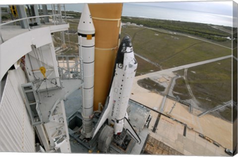 Framed Space Shuttle Atlantis on the Launch Pad Print