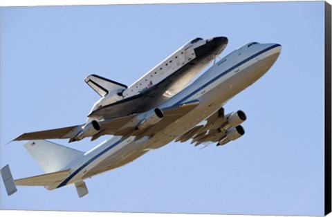 Framed Space Shuttle Endeavour Mounted on a  Modified Boeing 747 Shuttle Carrier Aircraft Print