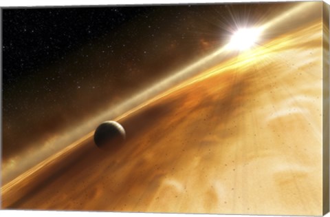 Framed Artist&#39;s Concept of the Star Fomalhaut and a Jupiter-Type Planet Print