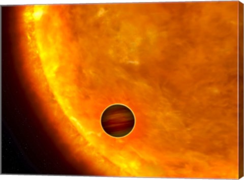 Framed Jupiter-Sized Planet Passing in Front of its Parent Star Print