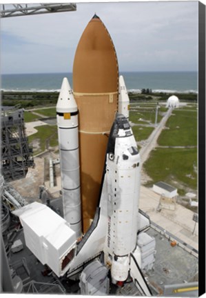 Framed Space shuttle Atlantis Sits on the Top of Launch Pad 39A at Kennedy Space Center Print