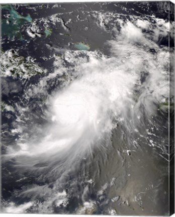 Framed Hurricane Gustav Over Hispaniola Print