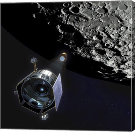 Framed Lunar CRater Observation and Sensing Satellite (LCROSS) Print