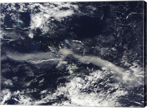 Framed Ash Plume from Soufriere Hills, Montserrat Print