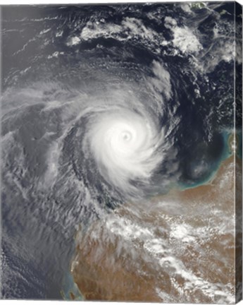 Framed Tropical Cyclone Billy Off Australia Print