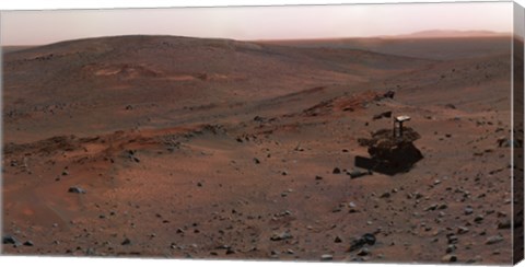 Framed Mars Exploration Rover Spirit on the flank of Husband Hill Print