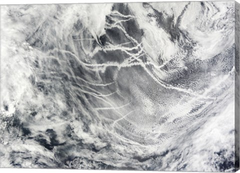 Framed Ship Tracks in the Pacific Ocean Print