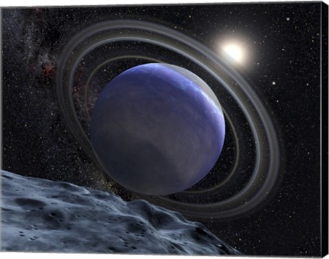 Framed Artist&#39;s Illustration of an Extrasolar Planet Orbiting Star HR 8799 Print