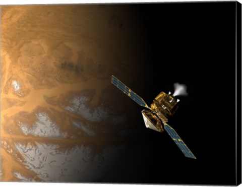 Framed Artist&#39;s Concept of NASA&#39;s Mars Reconnaissance Orbiter Print