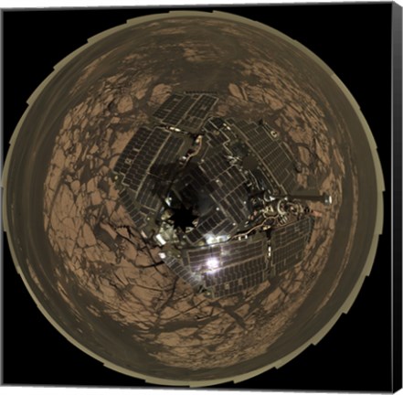 Framed Bird&#39;s-Eye View of Opportunity at Erebus on planet Mars Print