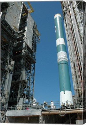 Framed Mobile Service Tower approaches the Delta II Rocket Print