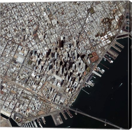 Framed Oblique-Angle view of San Francisco&#39;s Financial District Print