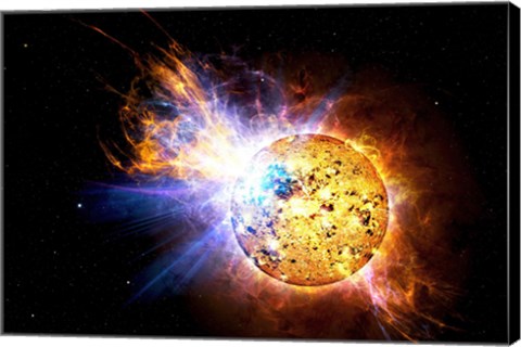 Framed Flare on the Star Known as EV Lacertae Print