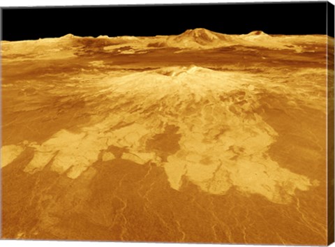 Framed 3D Perspective View of Sapas Mons on Venus Print