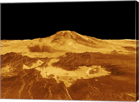 Framed 3D Perspective View of Maat Mons on Venus Print