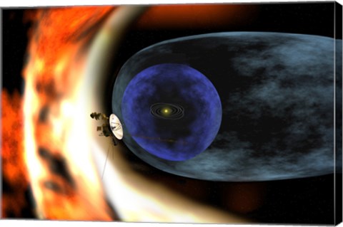 Framed Voyager 2 Spacecraft Studies the Outer Limits of the Heliosphere Print
