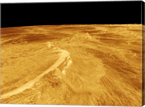 Framed 3D Perspective View of Latona Vorona and Dali Chasma on Venus Print