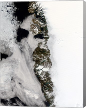 Framed Meltwater Ponds along Greenland West Coast Print