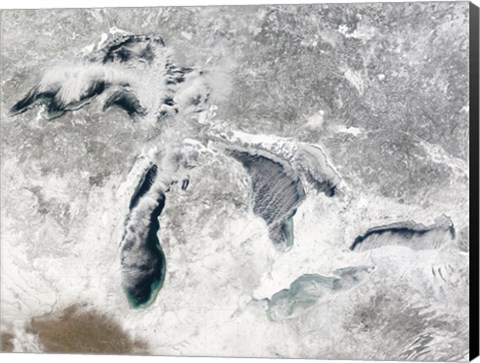 Framed Satellite view of the Great Lakes Print