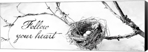 Framed Nest and Branch III Follow Your Heart Print