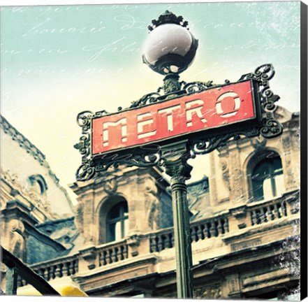 Framed Paris Metro Letter Print