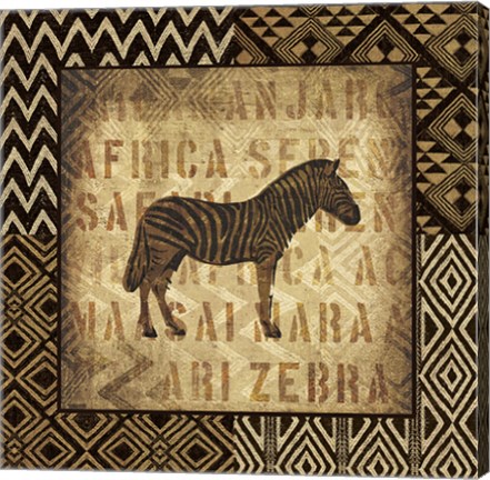 Framed African Wild Zebra Border Print