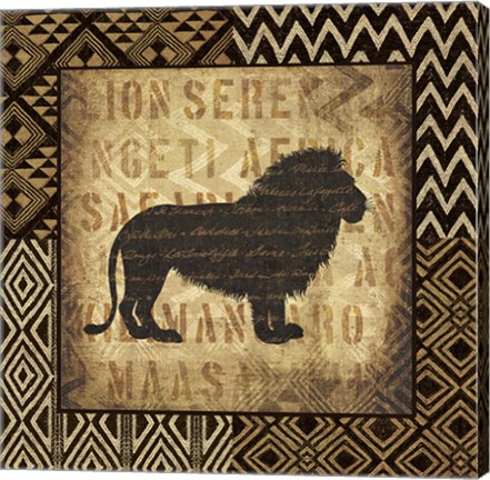 Framed African Wild Lion Border Print