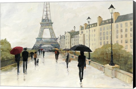 Framed Eiffel in the Rain Marsala Umbrella Print