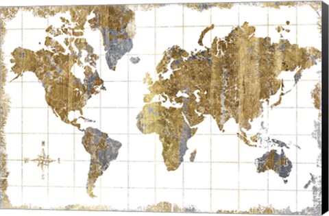 Framed Gilded Map Print